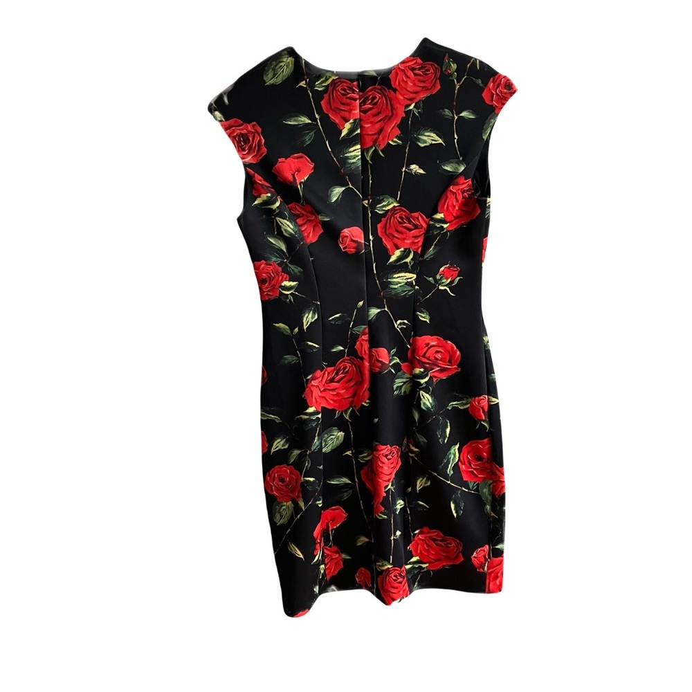 Alexia Admor Scuba Sheath Dress Size S Red Roses Bodycon Floral Wedding Guest - Picture 2 of 7